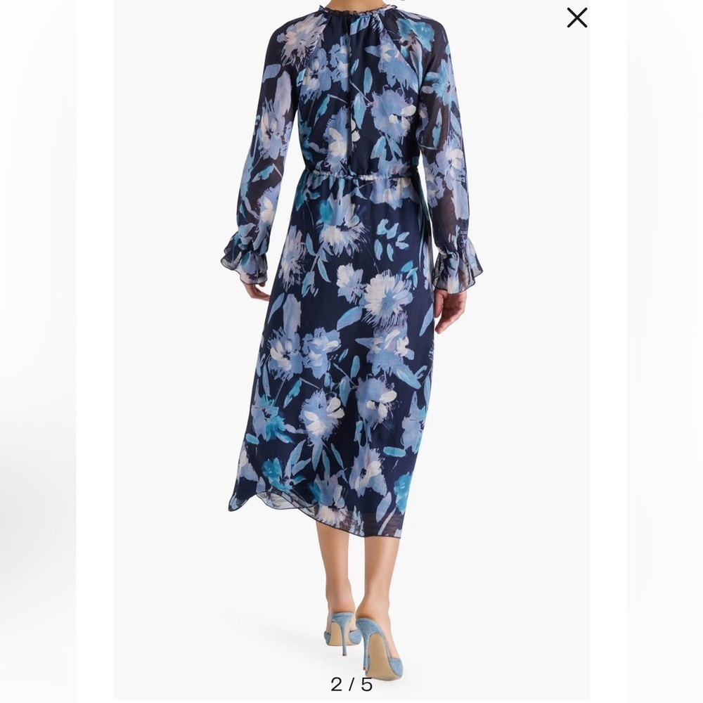 Steve Madden Blue Floral Midi Dress NWT - Picture 3 of 4